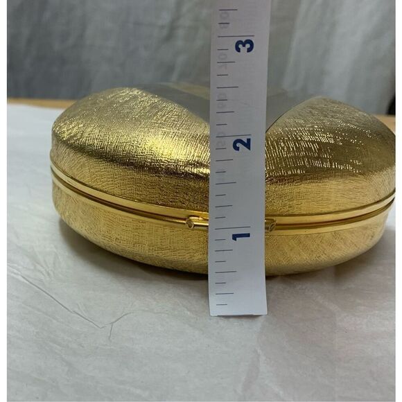 Fabrizio Verniani Vintage Gold round Metal Clutch Shoulder Purse Italy - Picture 8 of 9